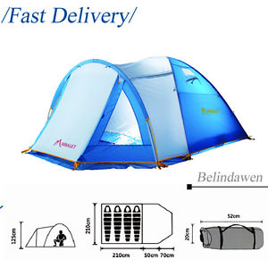 Large 4-6 Person Family Tent Waterproof 2 Rooms for Camping Outdoor Easy Setup