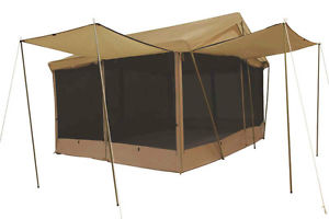 8 AWNINGS 14' x 10' CANVAS SCREEN HOUSE TENT  w/Custom Fly  - By TREK FREE SHIP