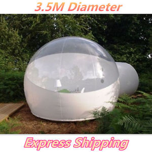 3.5M HALF-N-HALF LOOK Outdoor Inflatable Semi Transparent Bubble Camping Tent