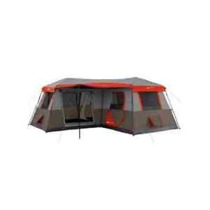 12 Person Tent Orange Trim Large Family 3 Room Cabin Shelter Camping Hunting New