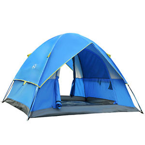 3-4 Persons Outdoor Travel Camping Hiking Folding Waterproof Tent Double Layer