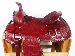 17" SILVER LACED HORSE ROPING RANCH WADE LEATHER SADDLE COWBOY WESTERN TACK