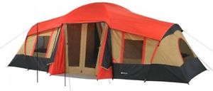 10 Person 3 Room Camping Tent with Front Canopy Outdoor Sports Vacation 184 sqft
