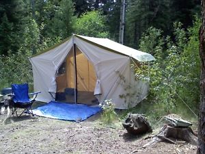 NEW!!! 12x9x5ft Canvas Wall Tent w/Poles and Floor