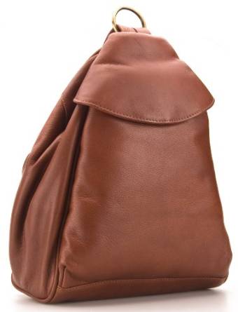 Women's Genuine Leather Bag/Rucksack With Single Zip Front Pocket # 01721