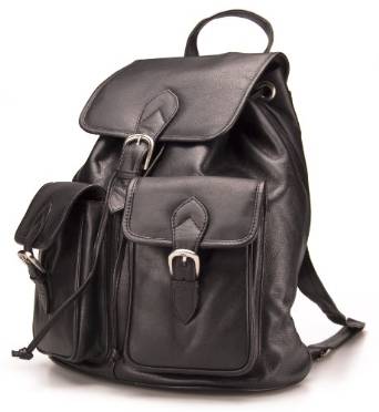 Women's Large Leather Rucksack Backpack # 02510