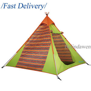 Large 4 Person 1.8M Height Tipi Indian Camping Tent Steel Pole for Forest Night