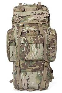 Infinity Packs Trek Pack - Internal Frame Backpack 65L Water Resistant Tactical Hiking Backpack with Raincover (Multicam)