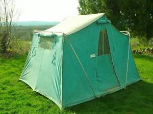 Made in USA Vintage Canvas Tent  Hettrick Model Winchester 10' X 8' X 6' 6"
