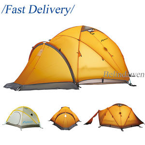 Large 3 Person Family Tent Double Layer with Snow Skirt for Snow Mountaineering