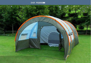 10 persons waterproof Canvas Outdoor Camping large family tunnel tent
