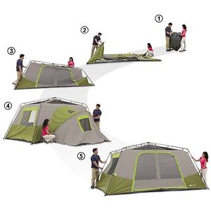 11 Person Family Camping Tent w/Private Room Ozark Trail Instant Cabin Tents