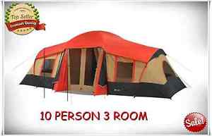 10 PERSON 3 ROOM TENT VACATION INSTANT CABIN CAMPING OUTDOOR HIKINH FAMILY CAMP