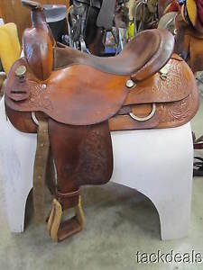 Circle Y Roper Roping Saddle Well Made Lightly Used 16" Solid as a Rock