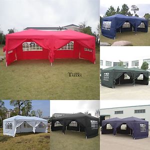 3M X 6M Polyester Metall Gazebo Camping Zelt Zusammenfaltbar Außen Pop Up