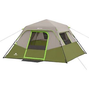6 Person Cabin Style Pole Tent New Fits 2 Queen Mattresses Easy Assembly