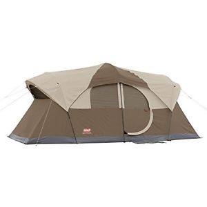 10 Person Hinged Door Tent Brown Canopy Outdoor