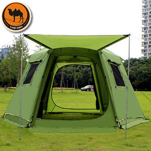 6-8 Person Waterproof Camping Tent Hiking Camping Large Square Tent Double-layer