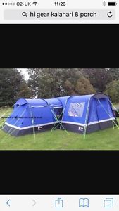 Hi Gear Kalahari 8 Tent With Porch, Carpet And Accessories. Only Used Twice