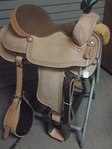 New 16" Court's Roper Roughout/Eiffel Border Roper Saddle1552W-16 CLEARANCE ITEM
