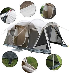 6 Person 3 Room Waterproof Camping Tent Double Layer Family Outdoor Hiking W/Bag