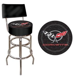 Trademark Global Corvette C5 Padded Bar Stool with Back in Black. Shipping Inclu