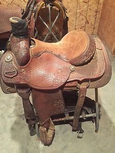 Ammerman roping saddle 14.5 seat  (Carl) Ammerman Original Custom