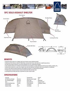 Sierra design SFC solo assault Navy SEAL tent