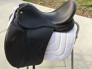 MARCEL TOULOUSE Aachen Dressage Saddle 17.5 Inch Wide Tree Black Leather