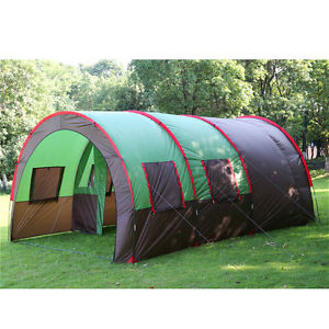 6-10 Person Tunnel tent 3 Room Large Outdoor family Camping Leisure Hiking Tents