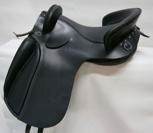 leather saddle BLACK Silla Spanish Horse  