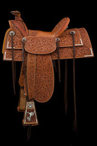 horse weight saddle on 17'' western leather saddle with tack set
