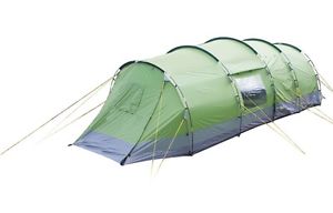 Lunar 6 Camping Tent With 2 Side Doors Green 680 x 240 x 195cm  / Pre-attached