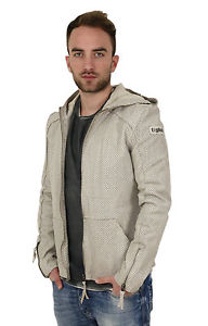 Tigha MASON giacca con cappuccio in pelle sabbia 100862 - Uomo +nuovo +.