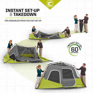 CORE 6-person Instant Cabin Tent Easy Setup Camping Hiking Center Height 6'