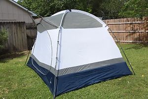 sierra designs 6 person tent "Bedouin 6", blue & white w/ lt. blue & grey fly