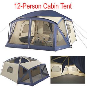 12-Person Outdoor Camping Canopy Tent Screen House Cabin Porch Family Sleep Bed
