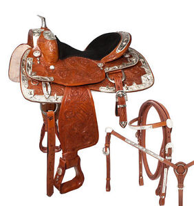 15 16 17 INCHES WESTERN SHOW SADDLE WITH COMPLETE TACK SET