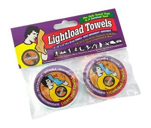 Lightload Towels-The Only Towels That Are Life Savers!Two Pack each 30x30cm