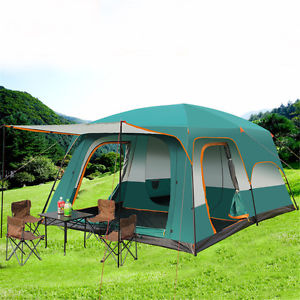 8-12 Person Man Double-Layer Tent with Sewn-in Groundsheet New
