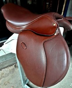 17.5"pal'z gorgeous jumping leather horse english saddle 2yrs warranty free pad