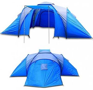 Camping Family Tent 6 Person Man Berth Waterproof XXL Blue Hiking Travel Dome