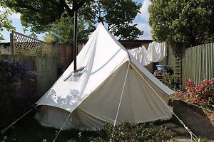 4m Bell Tent - ZIG (zipped in groundsheet) With Chimney Fitting & Flashing Kit!