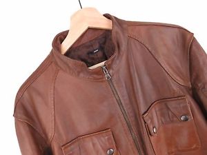 R591 SASCH GIACCA DI PELLE PREMIUM VINTAGE BOMBER MADE IN ITALY taglia XL