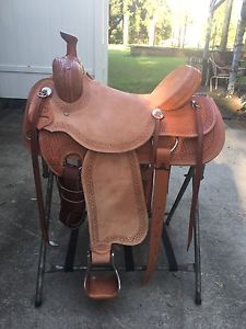 Beautiful 16" Will James Roping Saddle Made By Cow Hunter Saddlery
