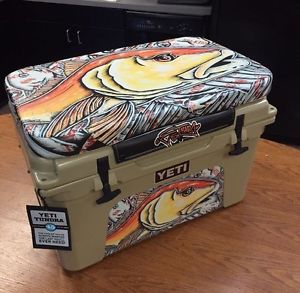 YETI TUNDRA 45 QT TAN LIMITED EDITION ERIC ESTRADA ART - REDFISH