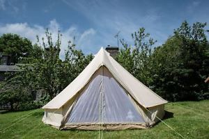 5m Bell Tent w Zipped Groundsheet. 100% Cotton. Large Family Tent. Camping Tent.