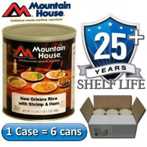 6 #10 Cans Case - Mountain House New Orleans Rice, Shrimp & Ham  - Freeze Dried