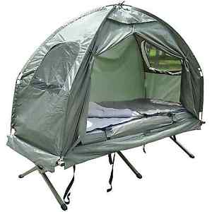 4 in 1 Tent Cot Air Mattress Sleeping Bag Foot Pump Bag Case Hiking Camping Hunt