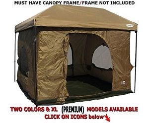 Standing Room 100 Family Cabin Camping Tent With 8.5 feet of Head Room, 2 Big